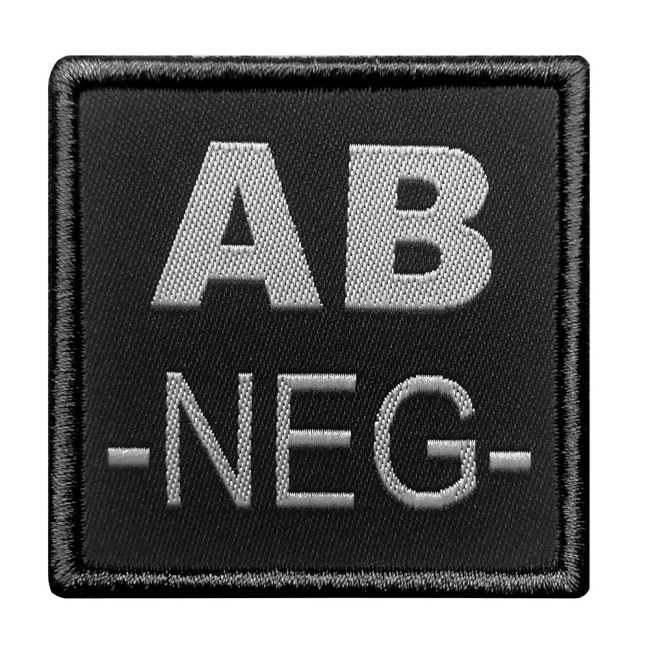 Patch groupe sanguin AB- brodé sur tissu noir - A10 Equipment