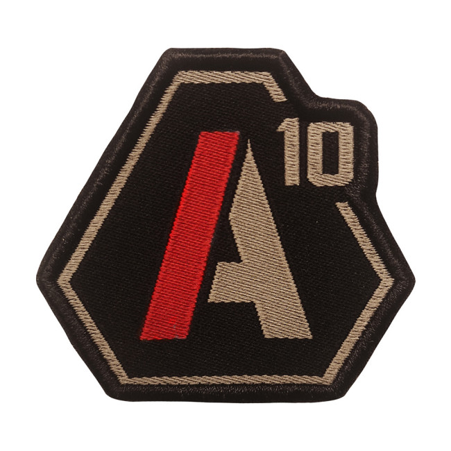 Patch A10 geborduurd tan/rood op zwarte stof - A10 Equipment