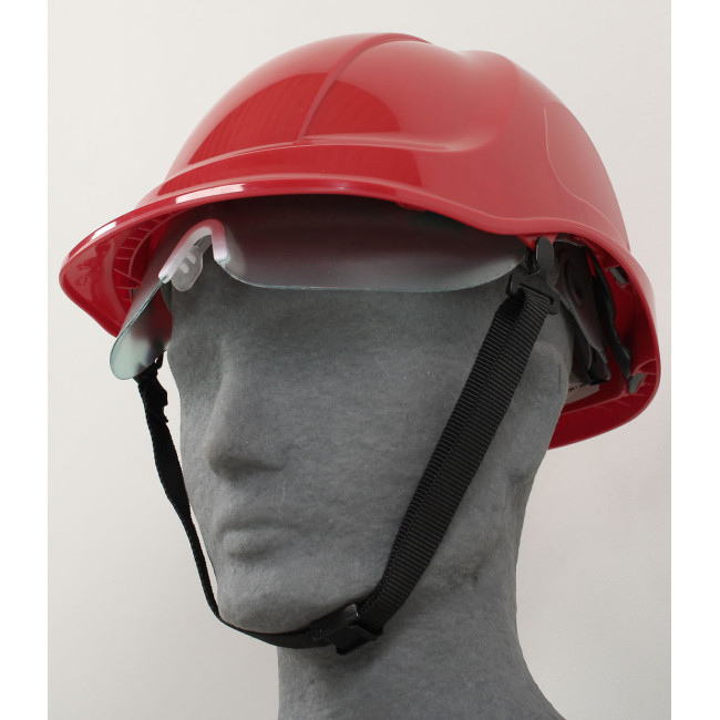 Kask budowlany endurance z wizjerem Czerwony - Portwest