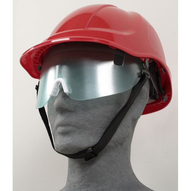 Kask budowlany endurance z wizjerem Czerwony - Portwest