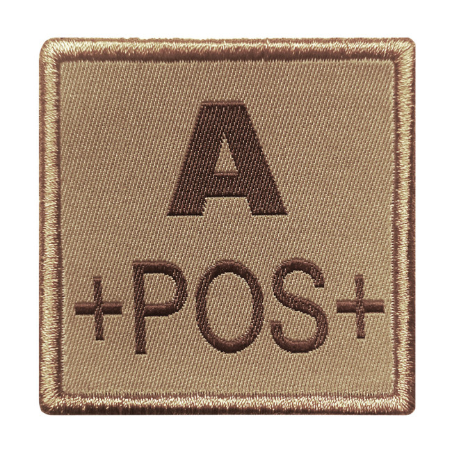 Patch groupe sanguin A+ brodé sur tissu tan - A10 Equipment