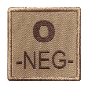 Patch groupe sanguin O- brodé sur tissu tan - A10 Equipment