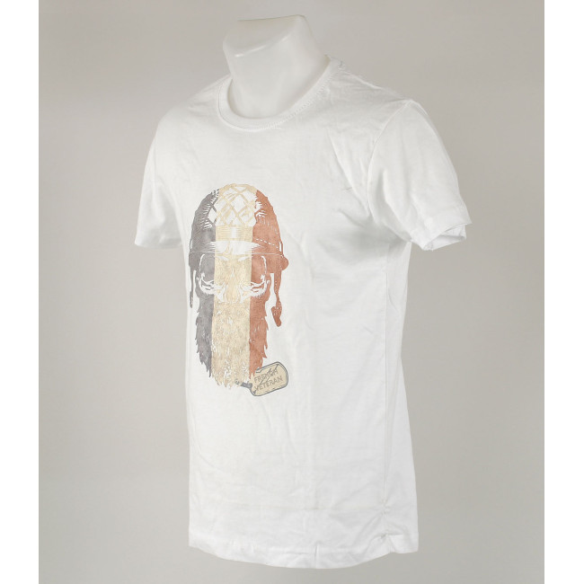 T-SHIRT 100% KATOEN FRENCH VETERAN WIT - ARMY DESIGN BY SUMMIT OUTDOOR - Goede staat - TS - Tweedehands