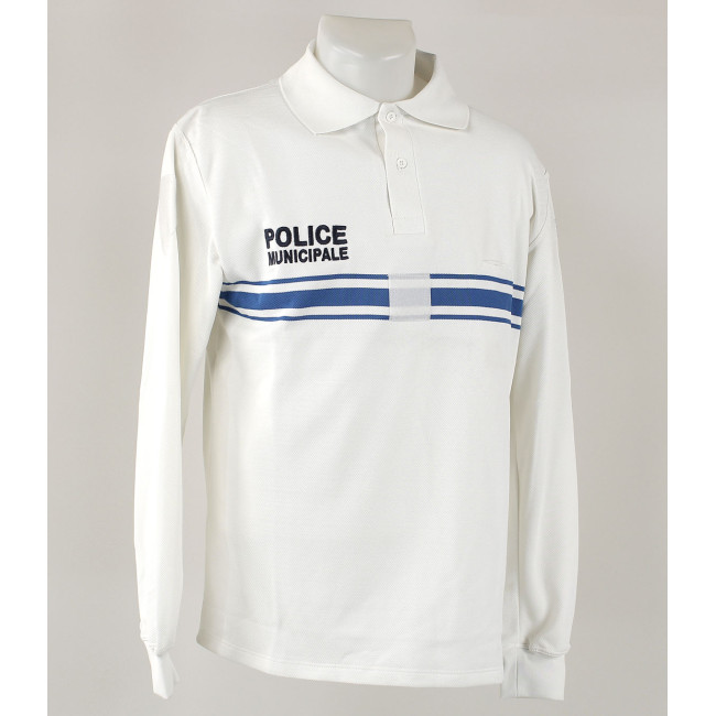 Polo wit lange mouwen T96/M - EK - Goede staat- Tweedehands