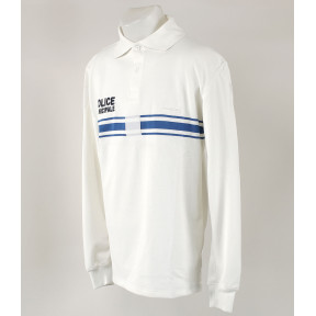Polo blanc manches longues T96/M - EK - Bon état- Occasion