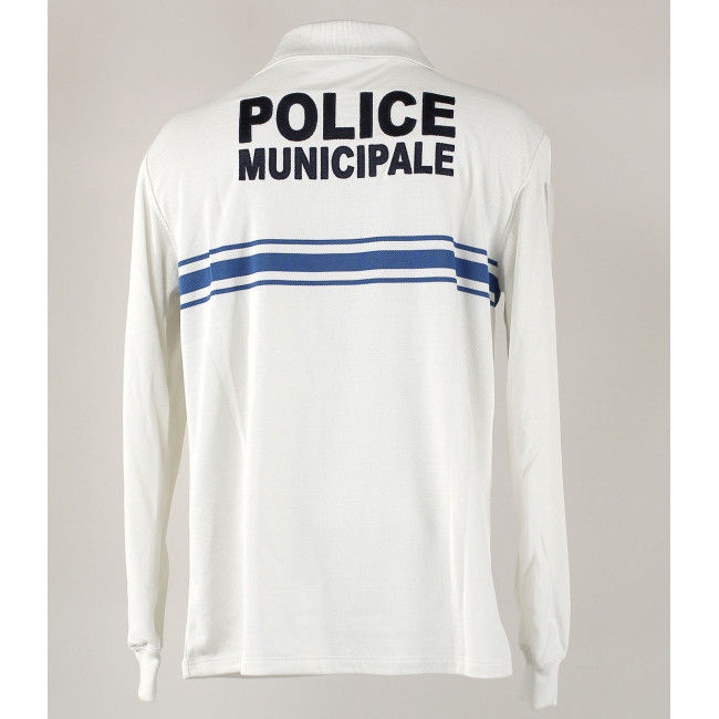 Polo blanc manches longues T96/M - EK - Bon état- Occasion