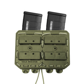 Dubbele zij-aan-zij magazijnhouder Bungy 8BL olijfgroen voor M4/AR15 - Vega Holster