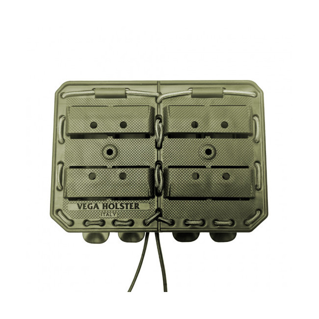 Dubbele zij-aan-zij magazijnhouder Bungy 8BL olijfgroen voor M4/AR15 - Vega Holster