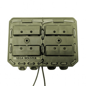 Podwójny uchwyt na magazynek obok siebie Bungy 8BL oliwkowy do M4/AR15 - Vega Holster