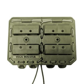 Podwójny uchwyt na magazynek obok siebie Bungy 8BL oliwkowy do M4/AR15 - Vega Holster