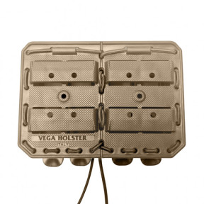 Dubbele zij-aan-zij magazijnhouder Bungy 8BL tan voor M4/AR15 - Vega Holster