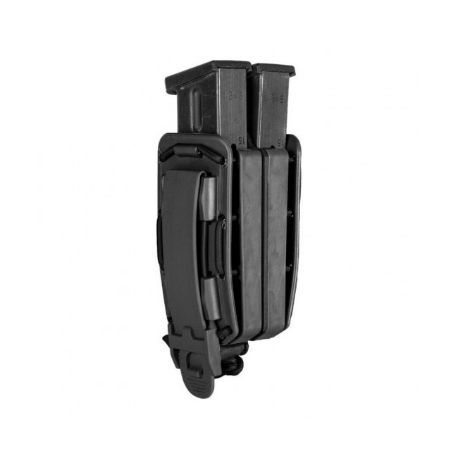 Dubbele magazijnhouder Bungy 8BL voor automatisch pistool zwart - Vega Holster