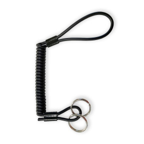 Veiligheidskoord Kevlar® 80 cm met sleutelhangerringen zwart - Cev