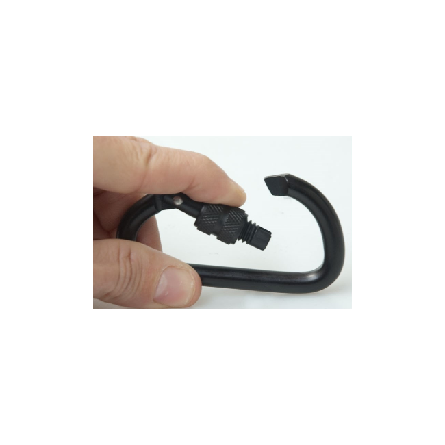 Mattschwarzér Aluminiumkarabiner 8 cm - Patrol