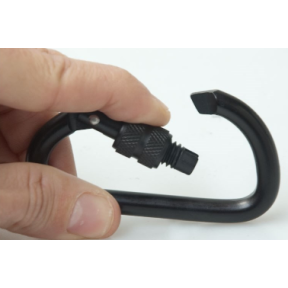 Aluminium karabijnhaak mat zwart 8 cm - Patrol