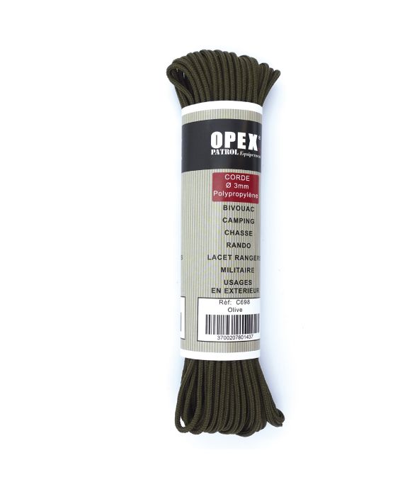 Corde polypropylène 5 mm x 60 m, Olive 