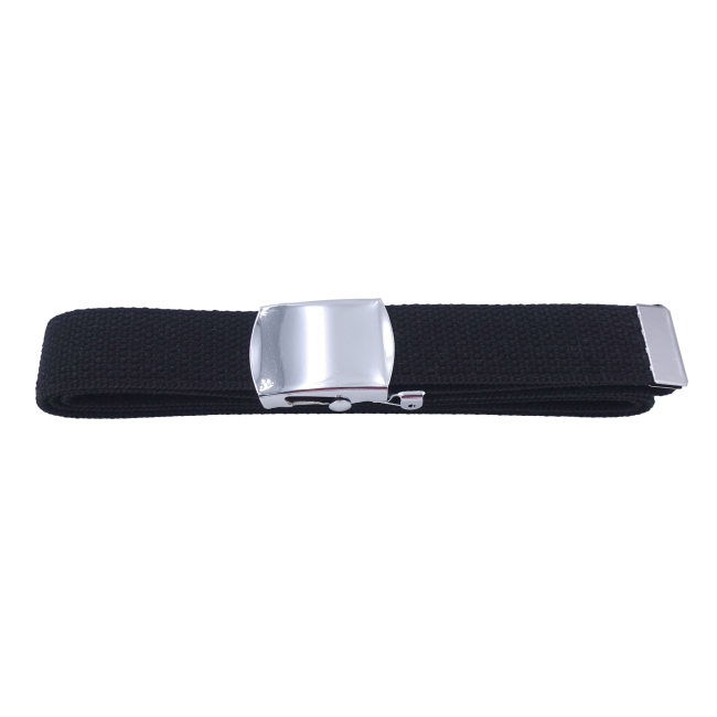 Ceinture sangle noire boucle argent - Patrol