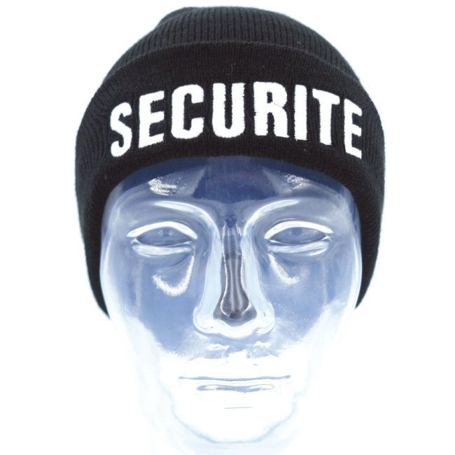 Bonnet maille Thinsulate brodé Sécurite noir - Patrol