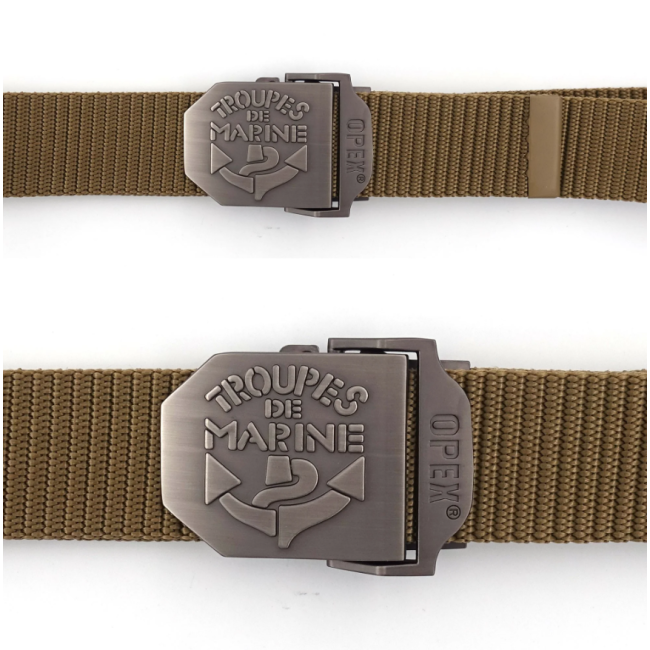 Ceinture boucle gravée Troupes de Marine coyote - Patrol