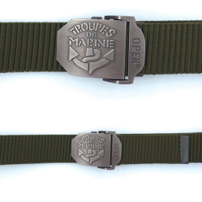 Ceinture boucle gravée Troupes de Marine vert - Patrol