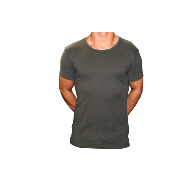 TEE SHIRT SLIM VERT COTE 1X1 SANS MARQUAGE - Patrol Equipement
