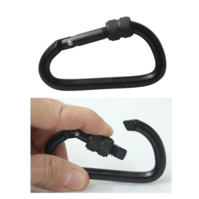 Lot de 2 mousquetons en aluminium 6 cm noir - Patrol