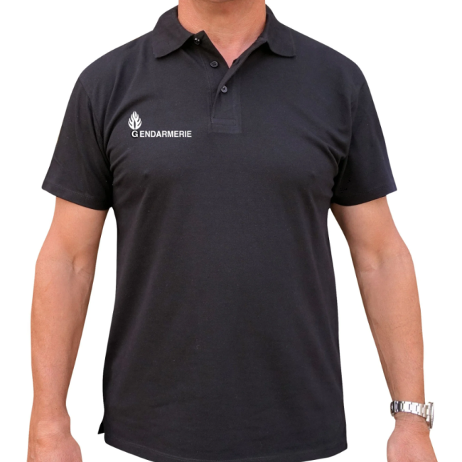 Schwarzes Kurzarm-Poloshirt Gendarmerie - Patrol