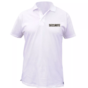 Polo blanc manches courtes brodé sécurité - Patrol