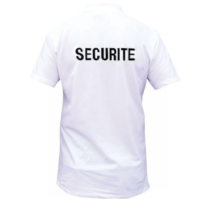 Weißes Kurzarm-Poloshirt mit Security-Stickerei - Patrol