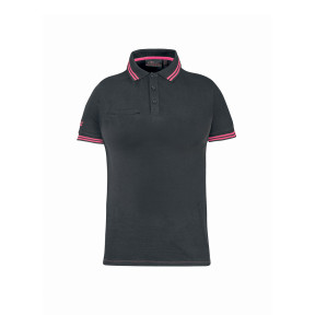 Werkpolo met korte mouwen voor dames WAY grijs fuchsia - U Power