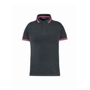 Werkpolo met korte mouwen voor dames WAY grijs fuchsia - U Power