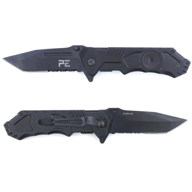 Survival mes zwart met holster - Patrol