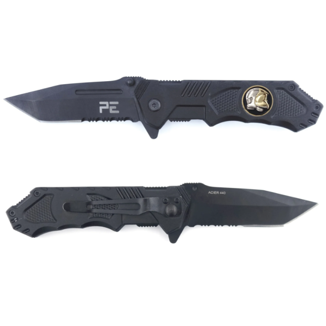 Couteau Survival Pompiers noir avec étui - Patrol