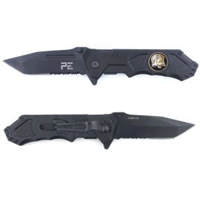 Couteau Survival Pompiers noir avec étui - Patrol