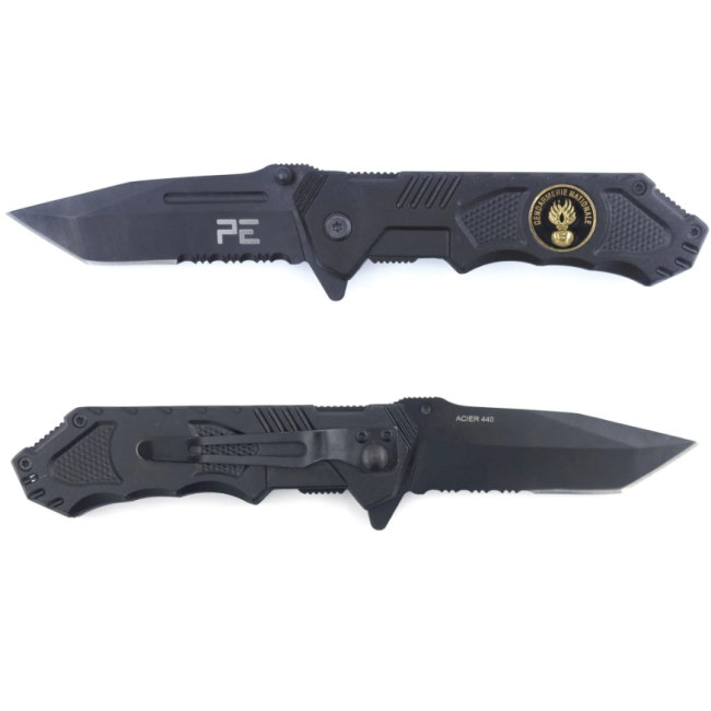 Couteau Survival Gendarmerie GM noir avec étui - Patrol