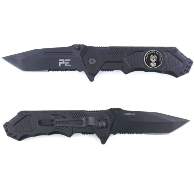 Couteau Survival Gendarmerie GD noir avec étui - Patrol