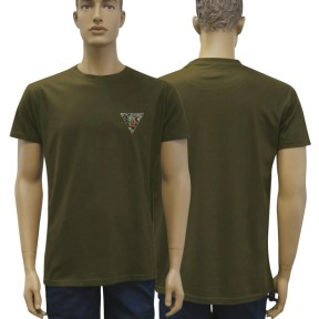 TEE SHIRT VERT ARMEE COTON BRODE 2REP - Patrol Equipement
