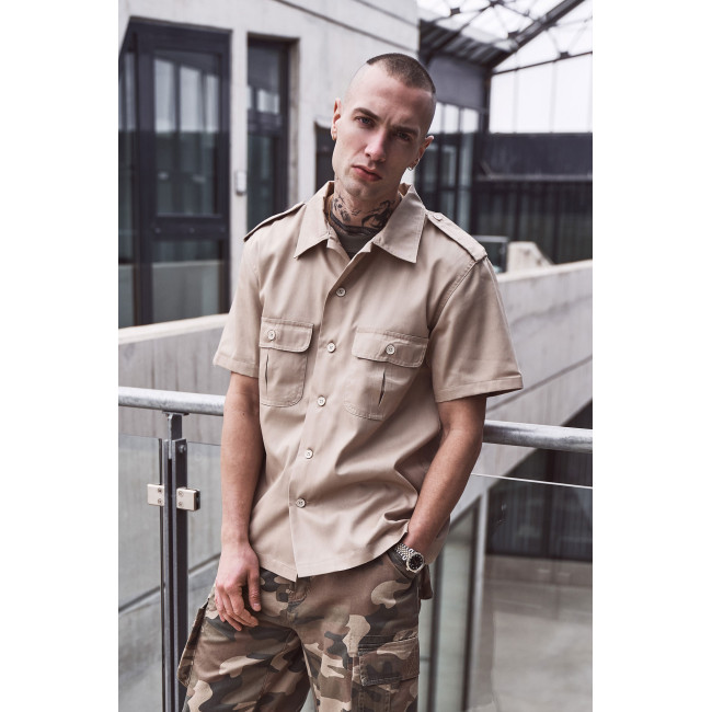 Chemise US manches courtes beige - Brandit