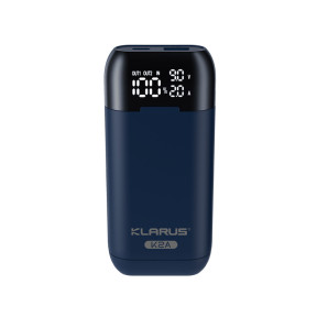 Cargador doble 3 en 1 K2A para baterías recargables 21 700/20 700/18 650 Li-ion - Azul Marino - Klarus