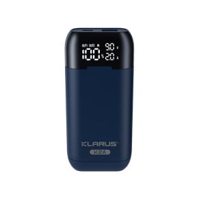 Chargeur double 3 en 1 K2A pour batteries rechargeables 21 700/20 700/18 650 Li-on - Bleu Marine - Klarus