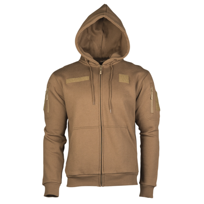 Sweat-shirt tactique avec capuchon et zip dark coyote - Miltec