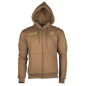 Tactische hoodie met capuchon en rits dark coyote - Miltec