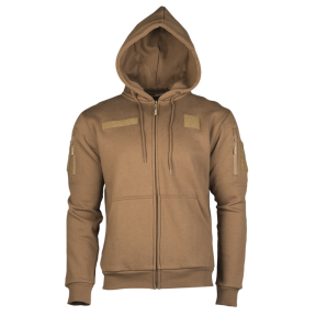 Sweat-shirt tactique avec capuchon et zip dark coyote - Miltec