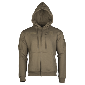 Tactische hoodie met capuchon en rits ranger green - Miltec