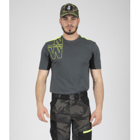 T-shirt de travail à manches courtes Peter anthracite/jaune fluo - North Ways