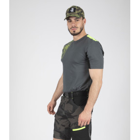 Kurzarm-Arbeits-T-Shirt Peter anthrazit/neongelb - North Ways