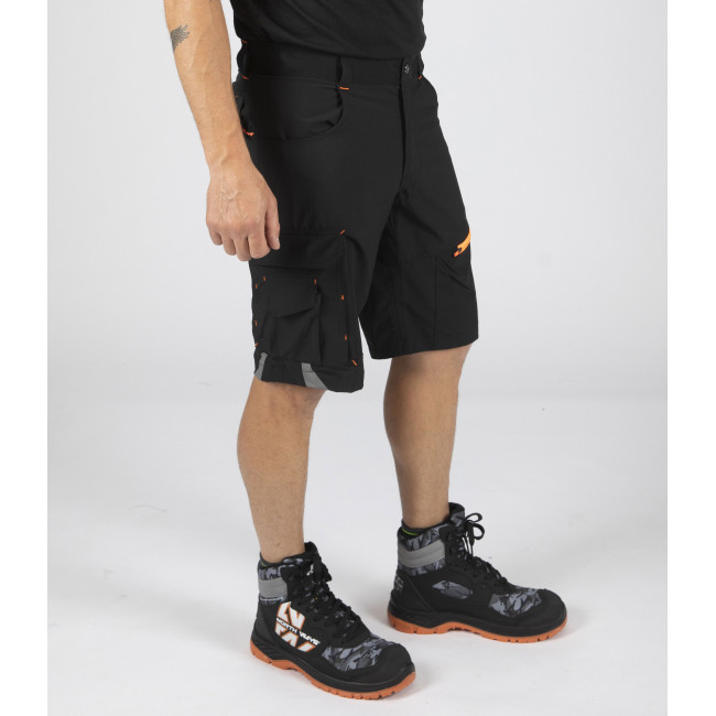 ARBEITS-BERMUDASHORTS HORN SCHWARZ / ORANGE - NORTH WAYS