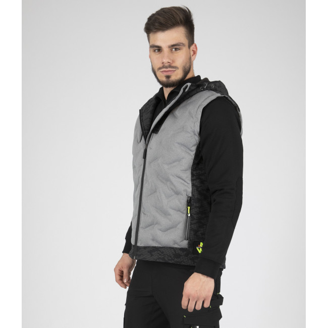 Doudoune de travail sans manche BARRES Gris chiné - Nine Worths by North Ways
