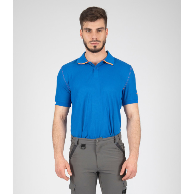 Arbeits-Poloshirt Beven Blau/Orange - Nine Worths by North Ways