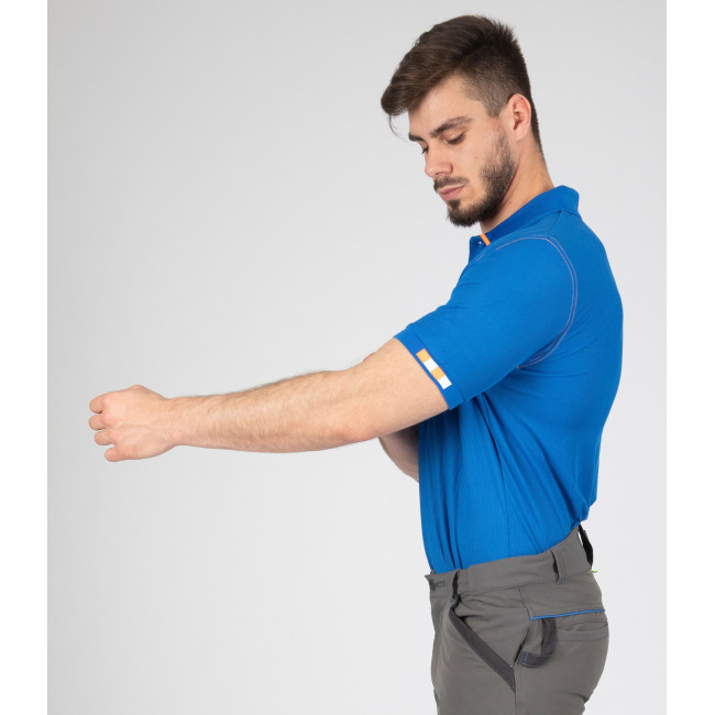 Arbeits-Poloshirt Beven Blau/Orange - Nine Worths by North Ways